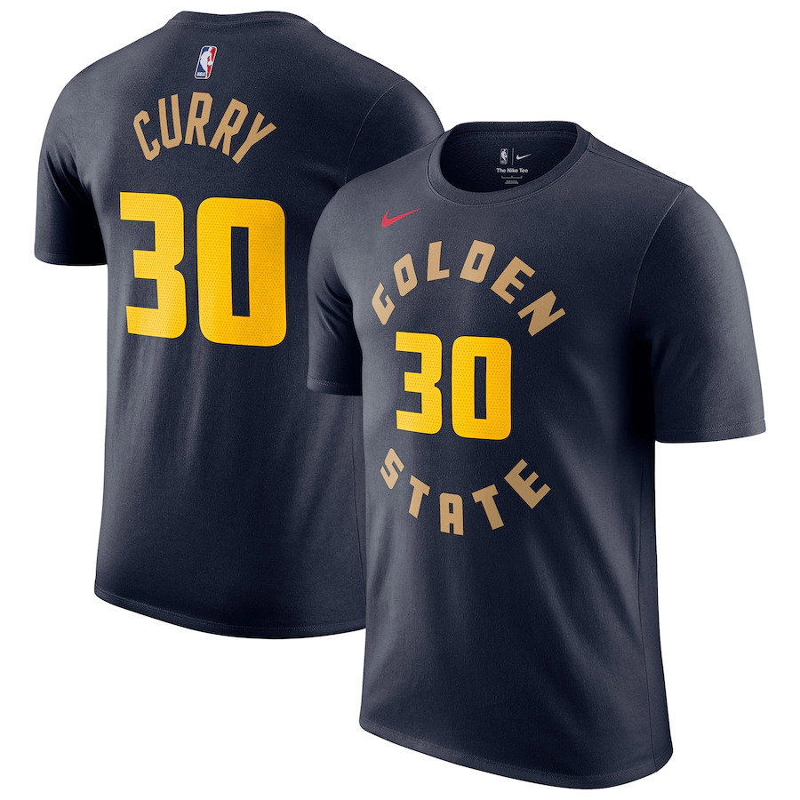 Men's Golden State Warriors #30 Stephen Curry Navy 2024/25 City Edition Name & Number T-Shirt Men's Golden State Warriors #30 Stephen Curry Navy 2024/25 City Edition Name & Number T-Shirt